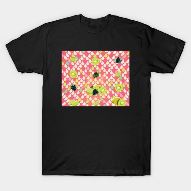 KIWI  FRUIT PATTERN T-Shirt by Showdeer